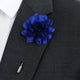 blue silk button hole flower