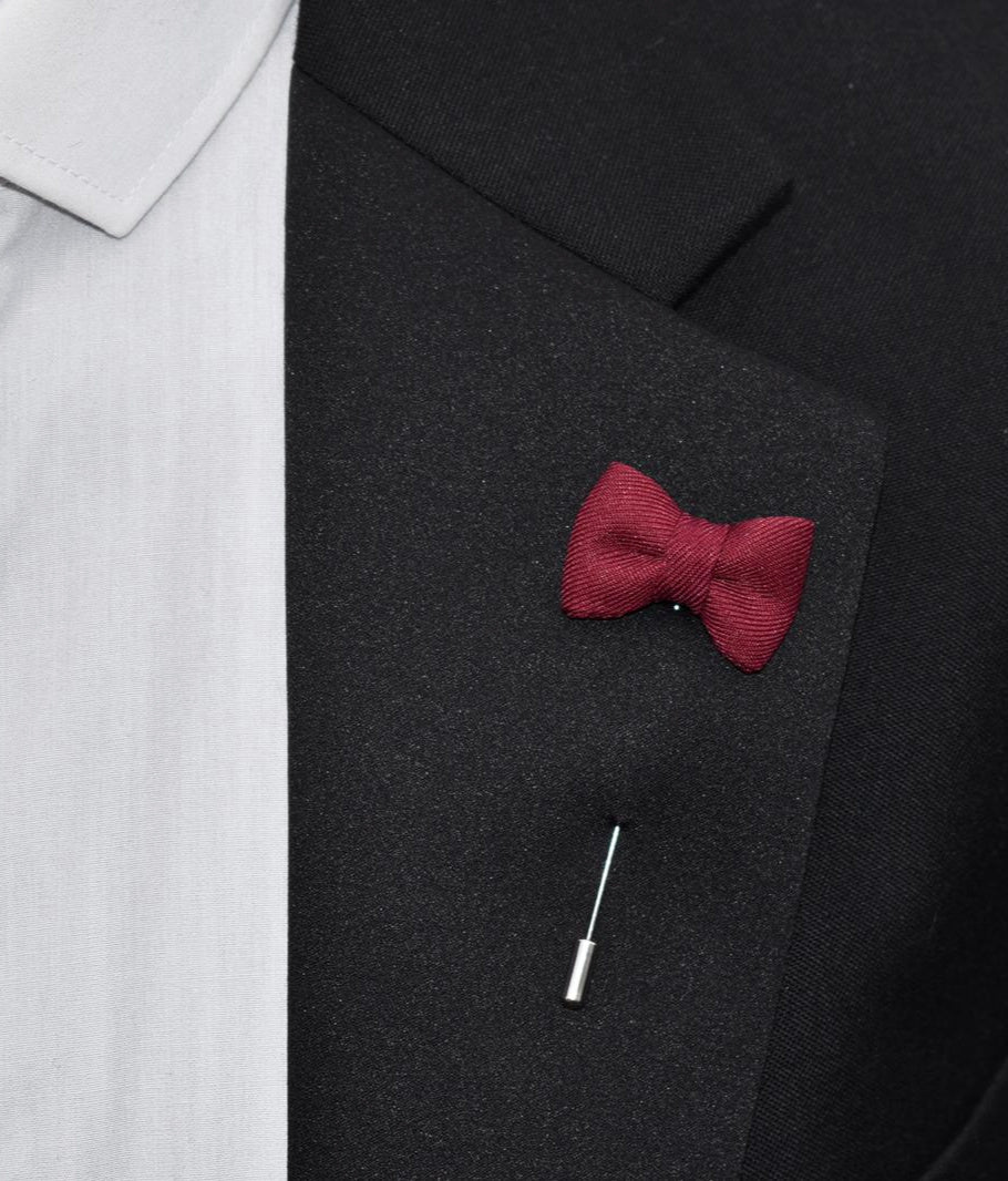 Bow Tie Lapel Pin, Burgundy Lapel Pins Ties Pocket Squares Mr Lapel