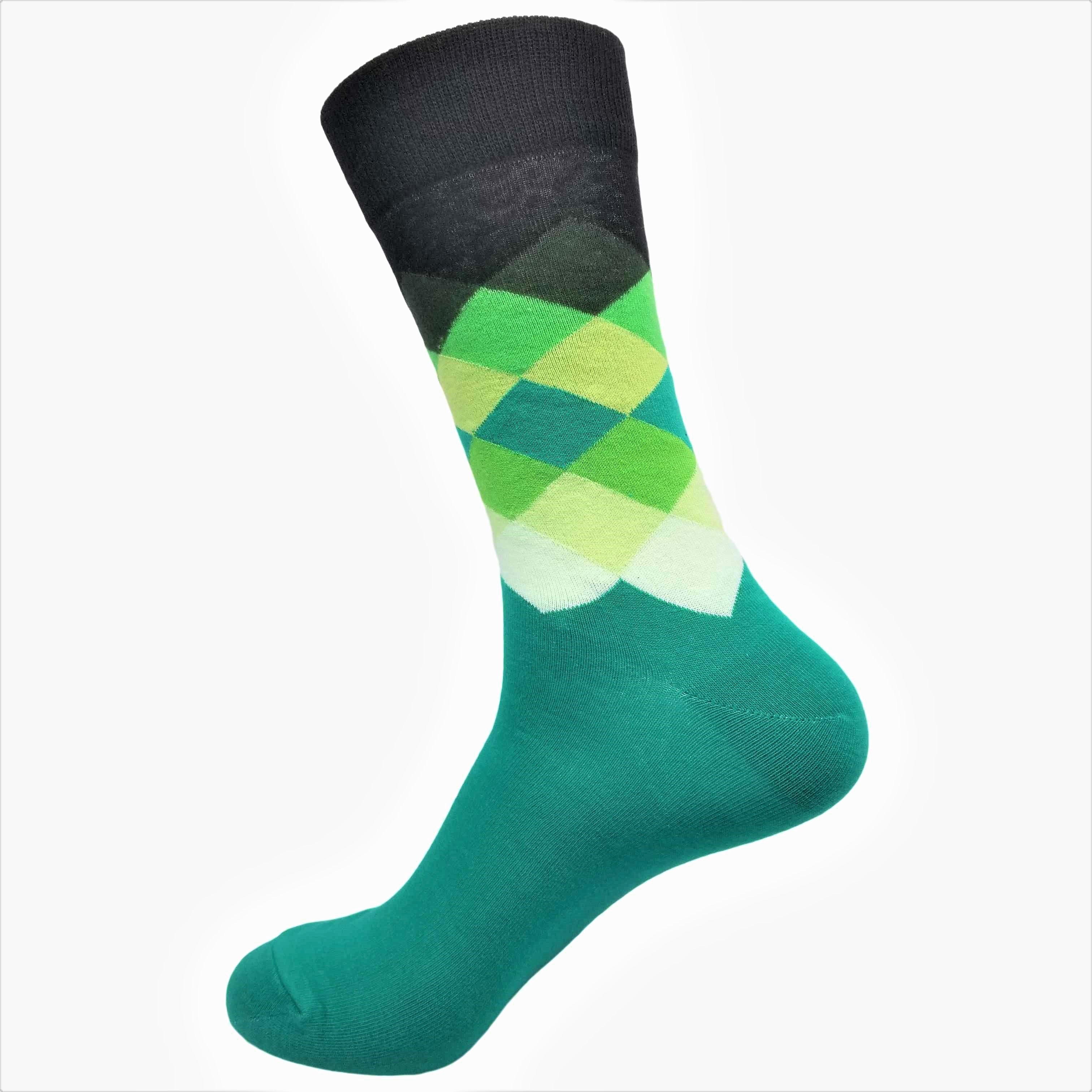 green and black socks, green socks, men's socks, combed cotton socks, soft socks, cheaper alternative to Happy Socks