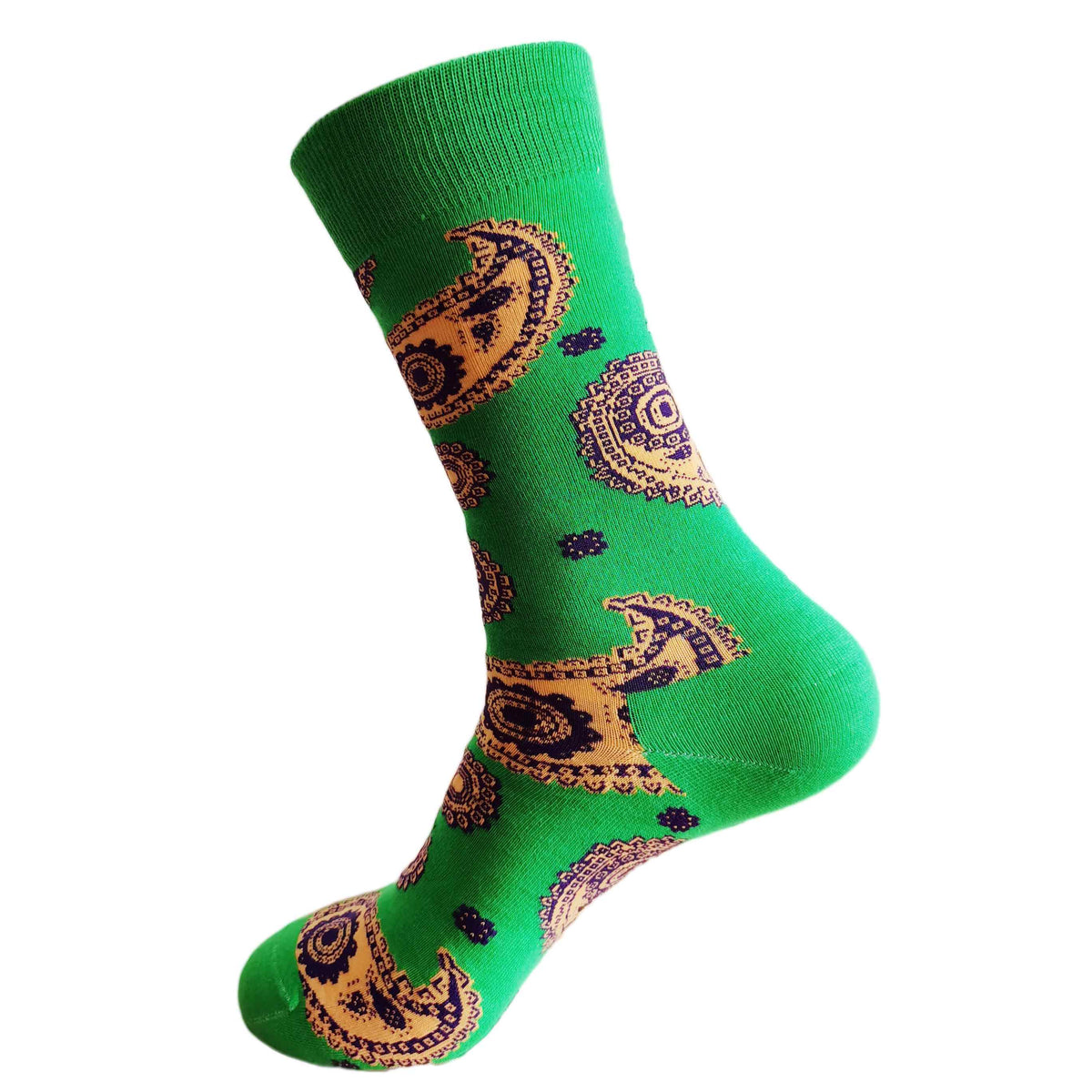 Men's Paisley Socks Green Paisley Socks Lapel Pins Ties Pocket