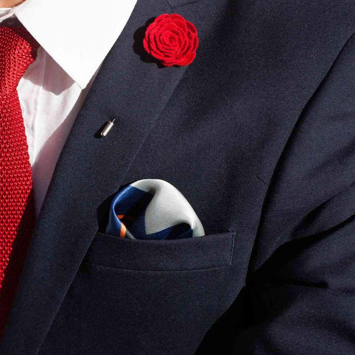 Felt Rose Lapel Pin, Red Lapel Pins Ties Pocket Squares Mr Lapel