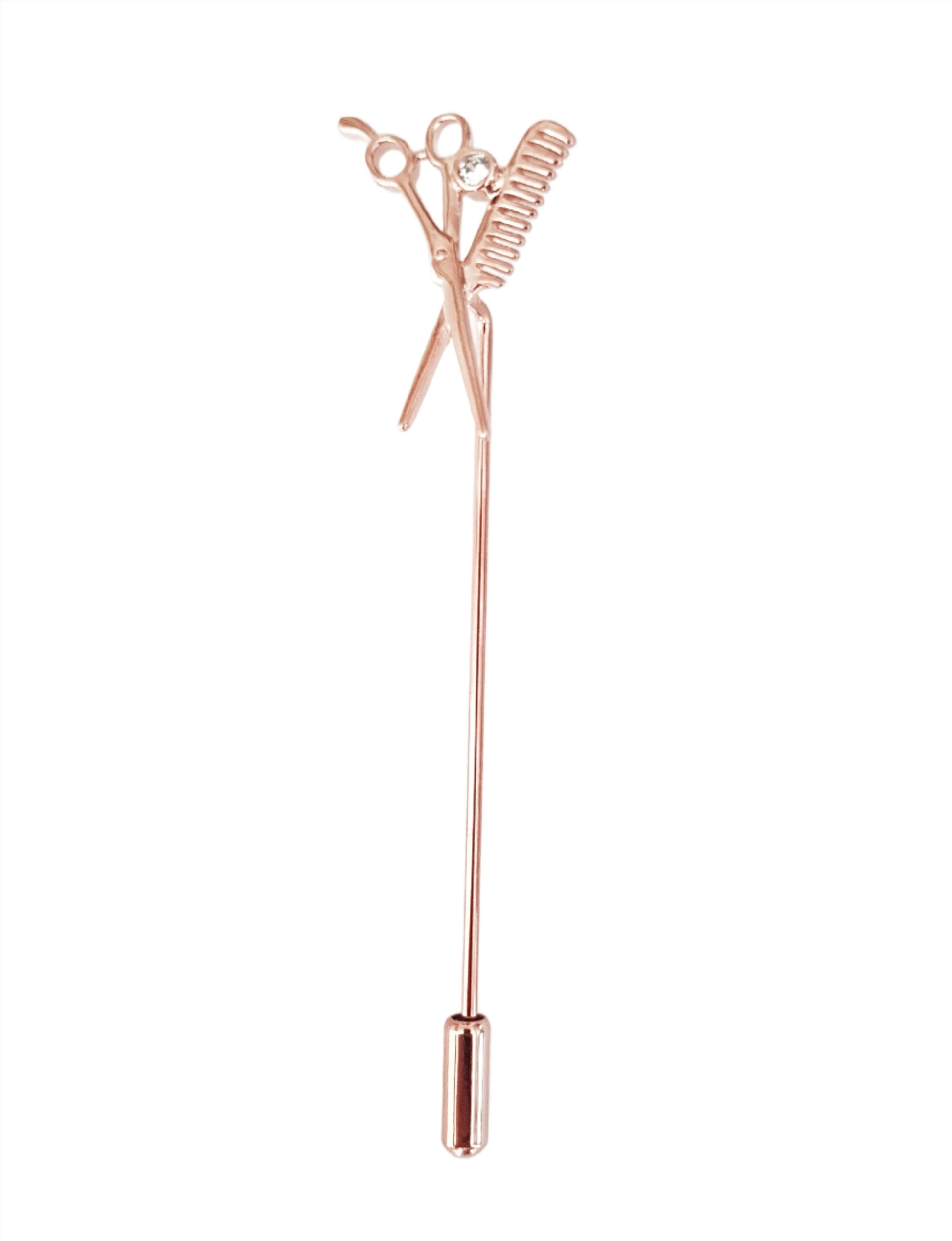 rose gold lapel pin, men's brooch, barber lapel pin, barber accessories