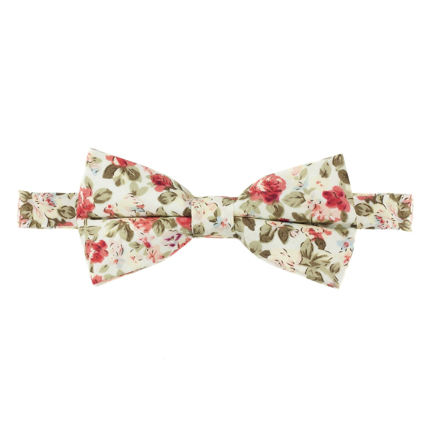 Floral patterned bow tie on a white background