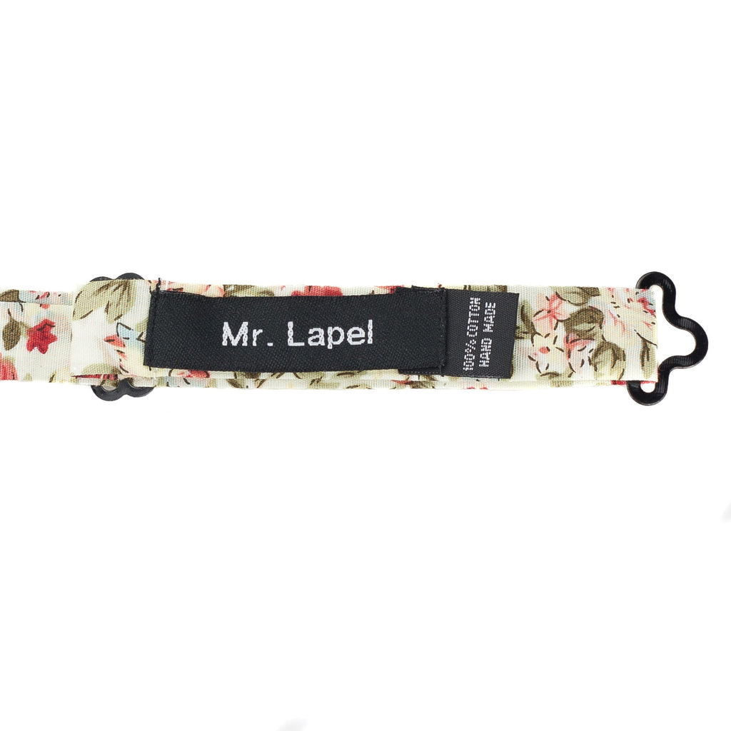 Floral-patterned dog collar with 'Mr. Lapel' label on a white background