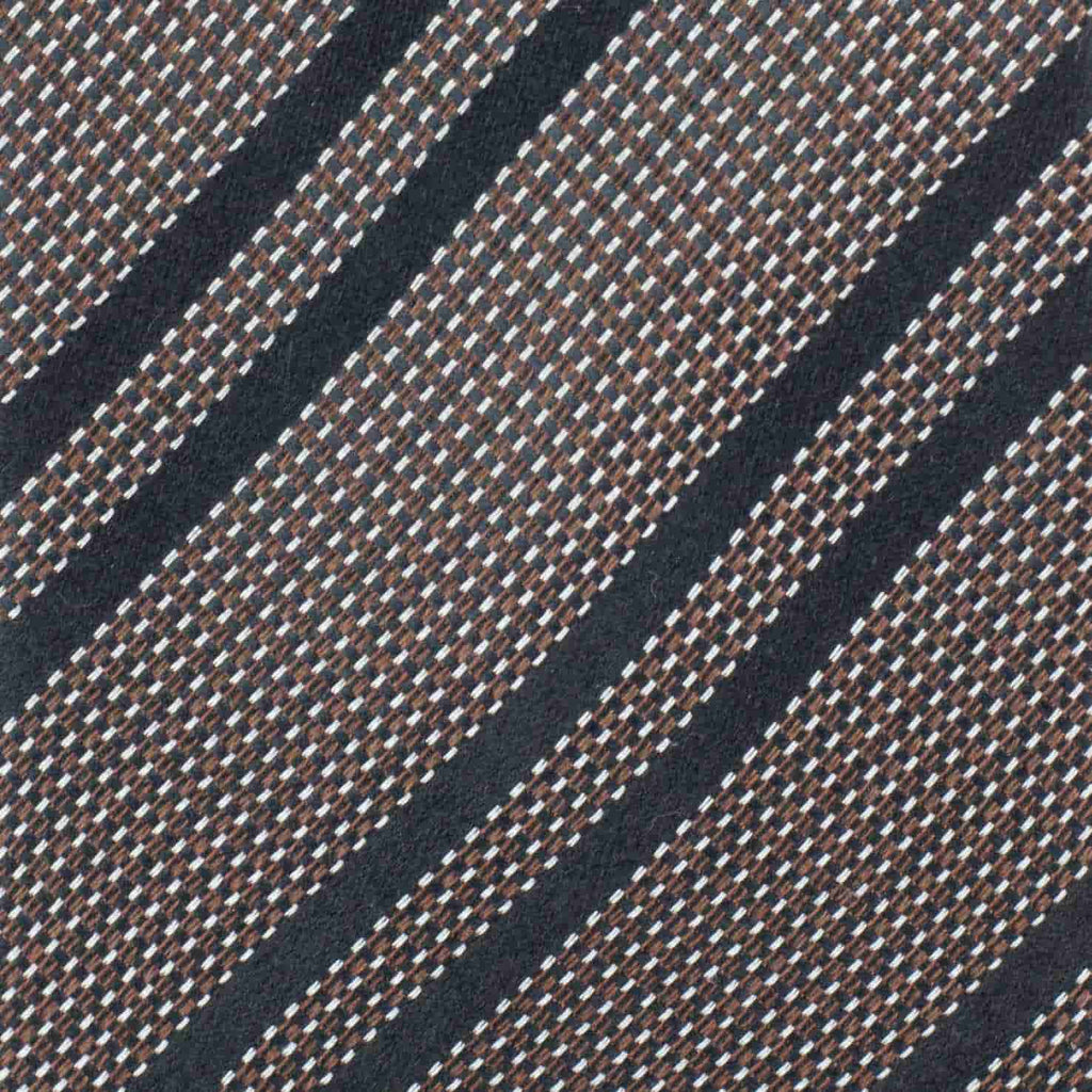 brown tie material with black stripe