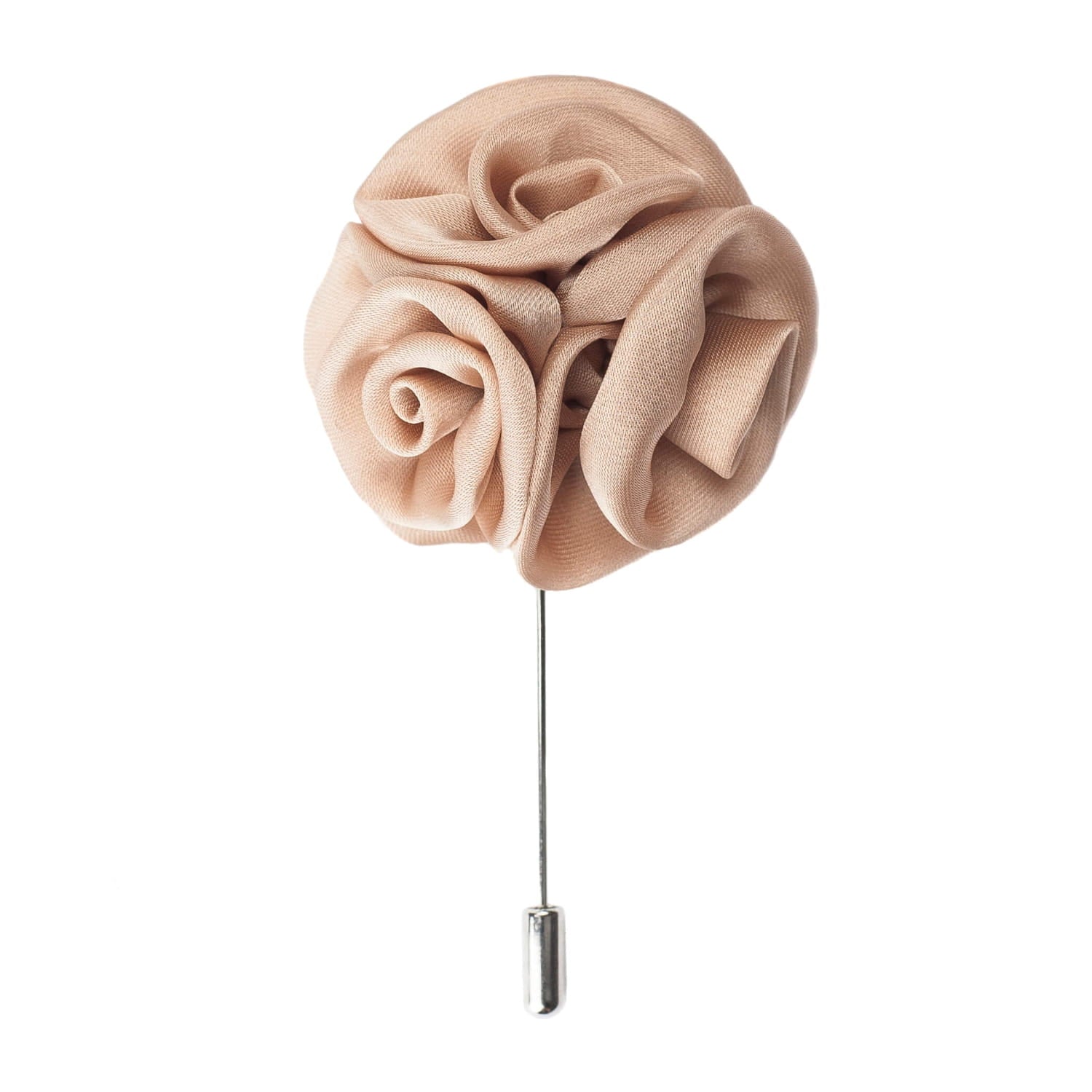 Beige flower-shaped brooch on a white background