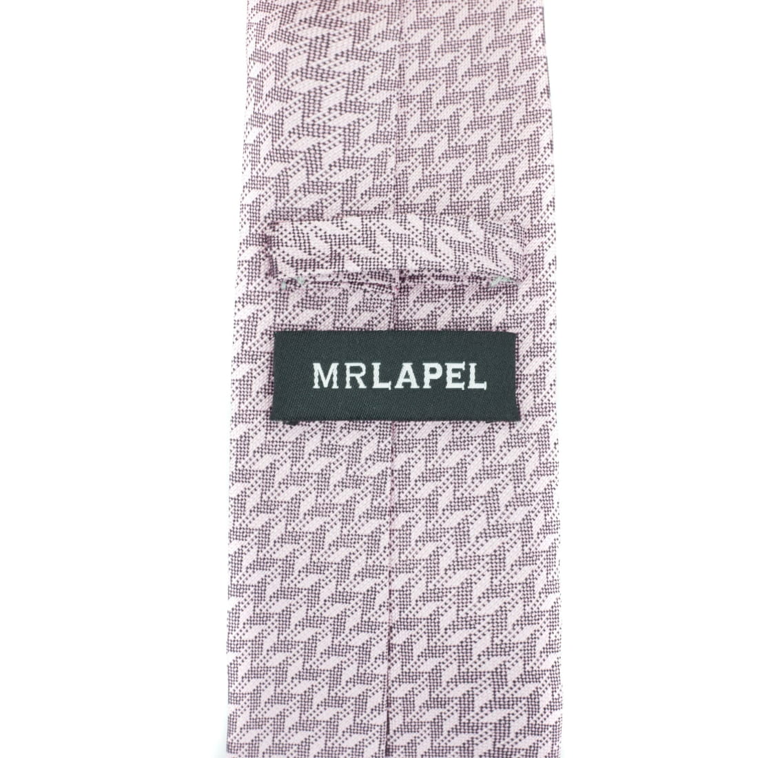 Reverse of pink tie on white background