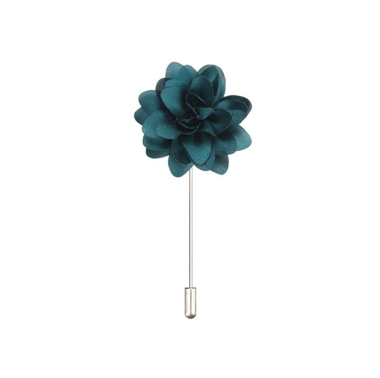 Teal green lapel pin flower