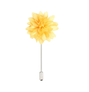 Yellow Lapel Pin Flower For Men's Suit