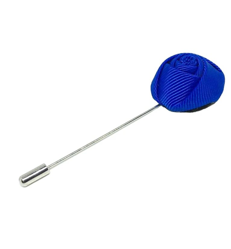 bright blue rose flower lapel pin for men's jacket