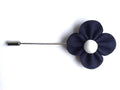 navy blue poppy flower button hole for men's suit
