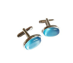 blue opal cufflinks silver, silver cufflinks with opal blue, blue cufflinks, silver cufflinks