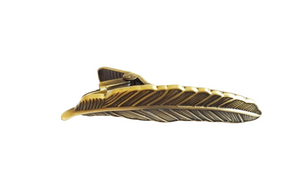 feather tie clip, anti-brass tie clip, quirky tie clips