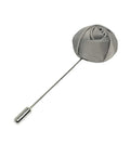 grey rose flower lapel pin for men's jacket
