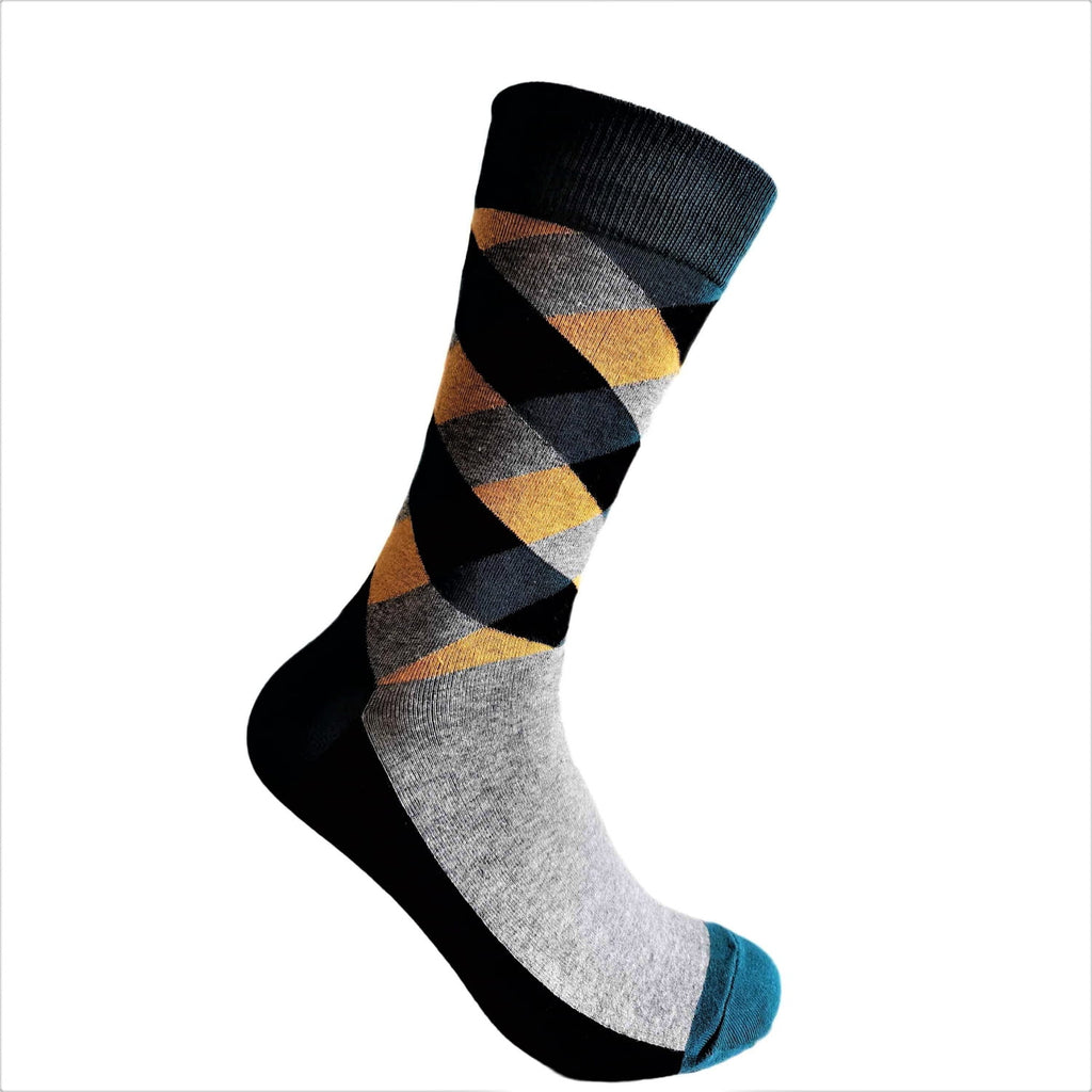 Colorful patterned sock on a white background