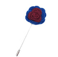 blue and purple lapel pin flower