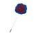 blue and burgundy lapel pin flower, rose lapel pin, men's brooch