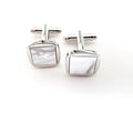 silver cufflinks with mother of pearl inlay, mother of pearl cufflinks, silver and mother of pearl cufflinks