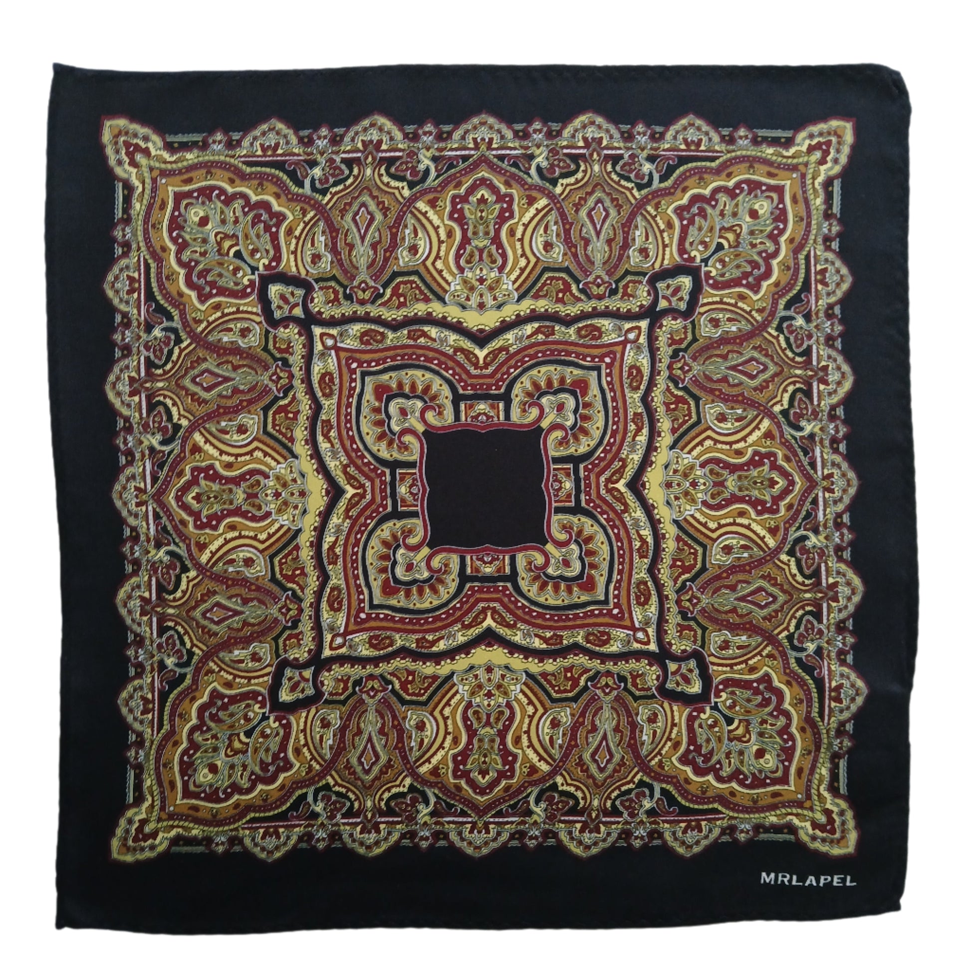 silk brocade pocket square with classic paisley design