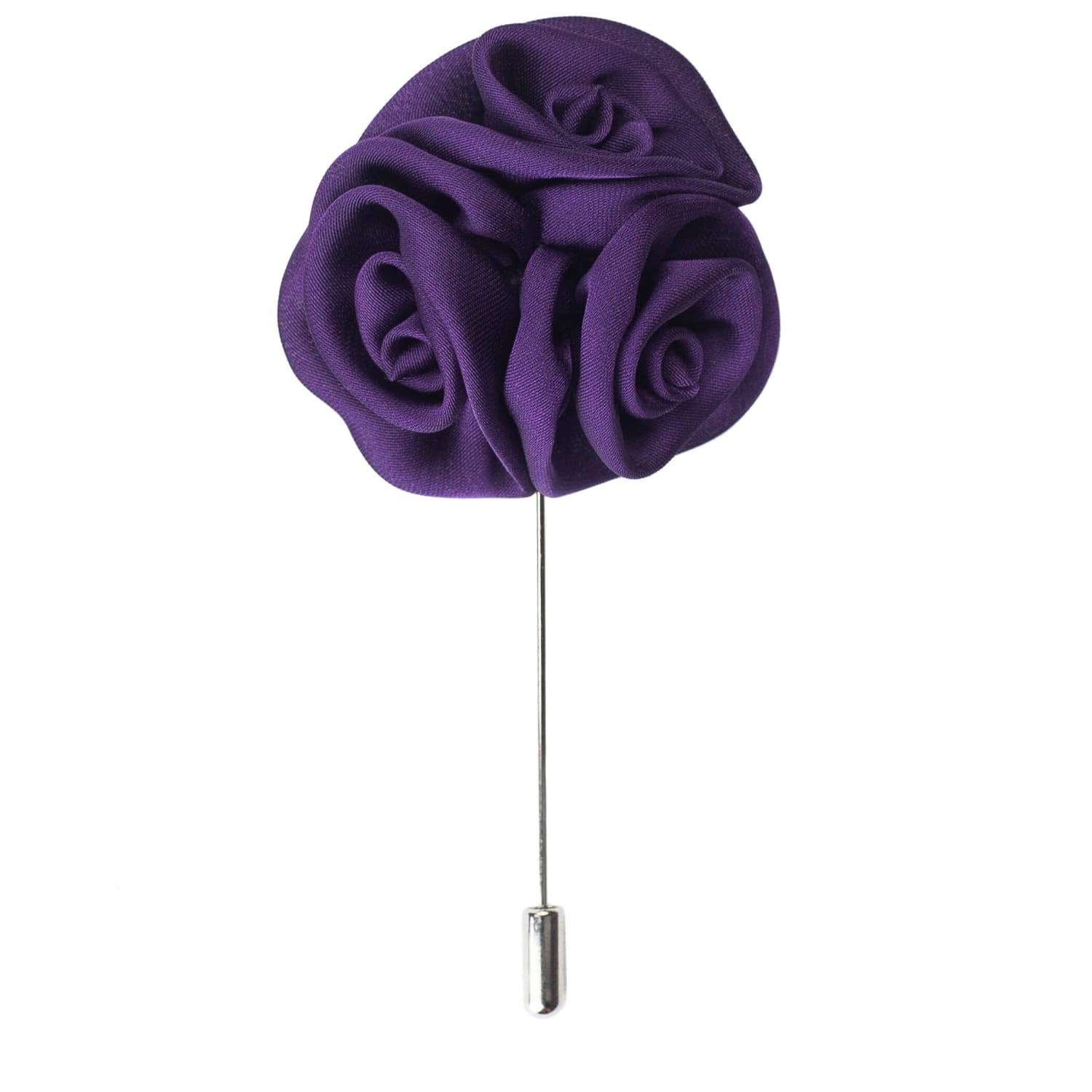 Purple flower brooch on a white background