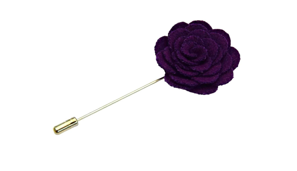 purple flower button hole for men's suit, made from felt