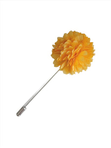 yellow lapel pin flower for men's jackets