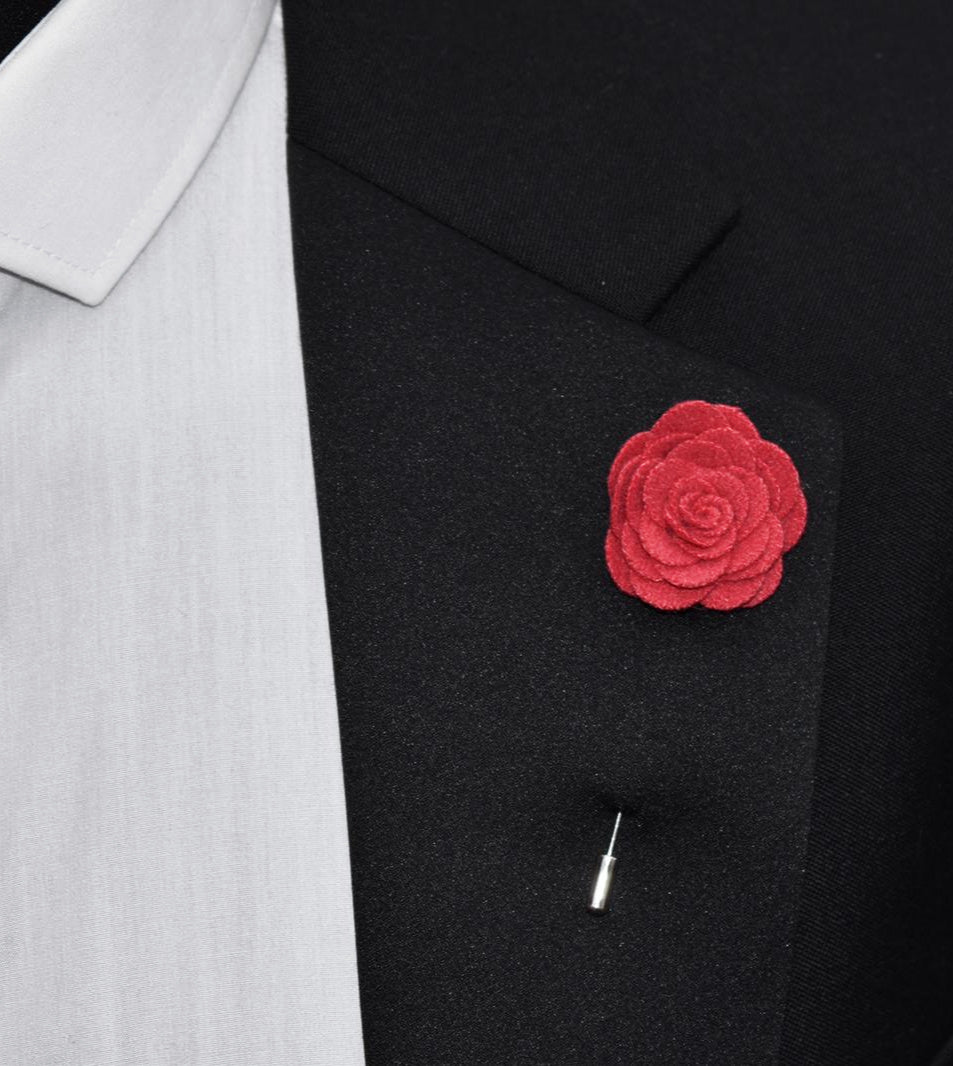 pink lapel pin flower, pink button hole flower