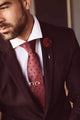 Burgundy polka dot tie