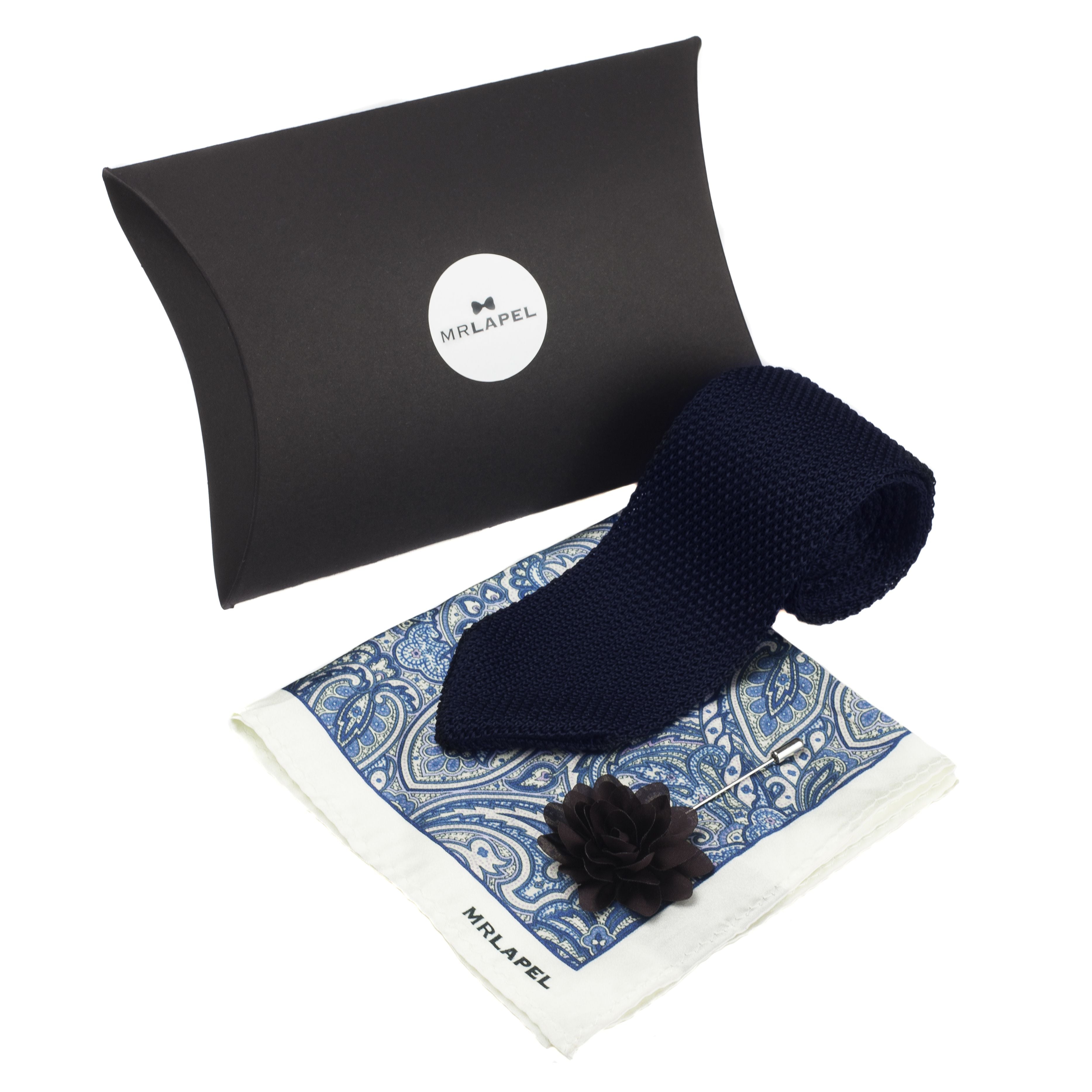 men's gift set, tie, pocket square, lapel pin