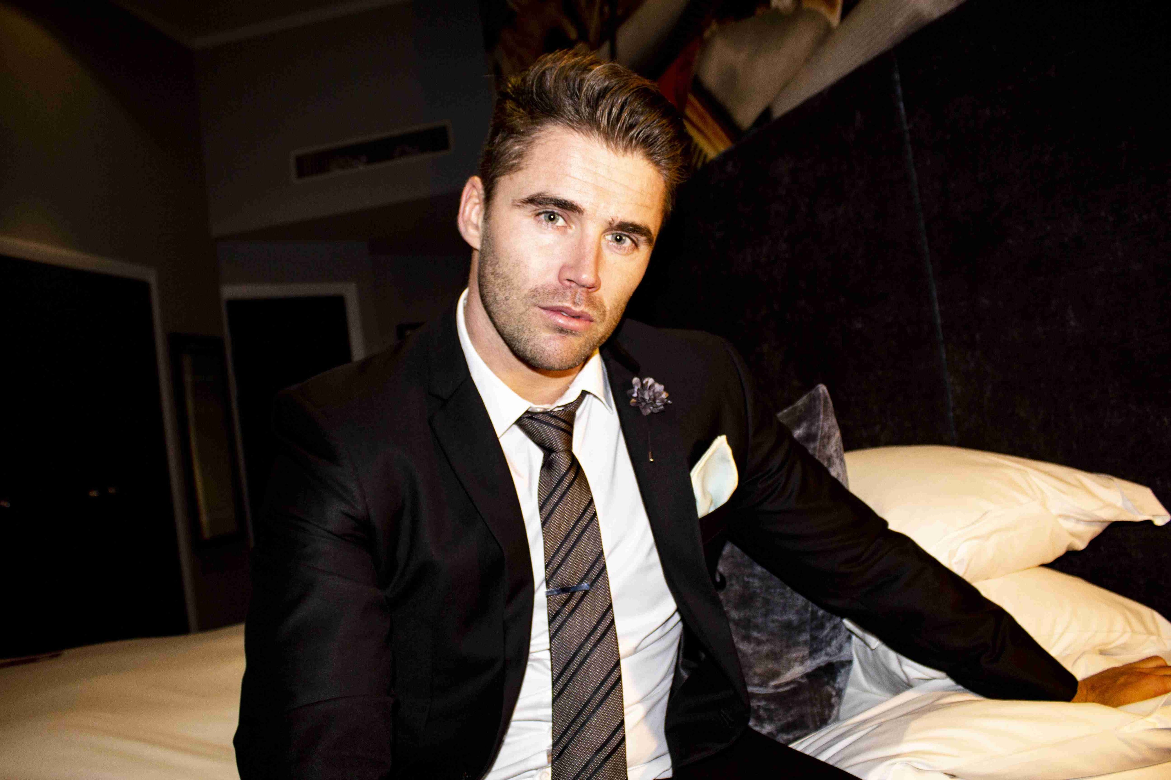 striped grey and brown tie