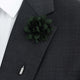 dark green silk button hole flower