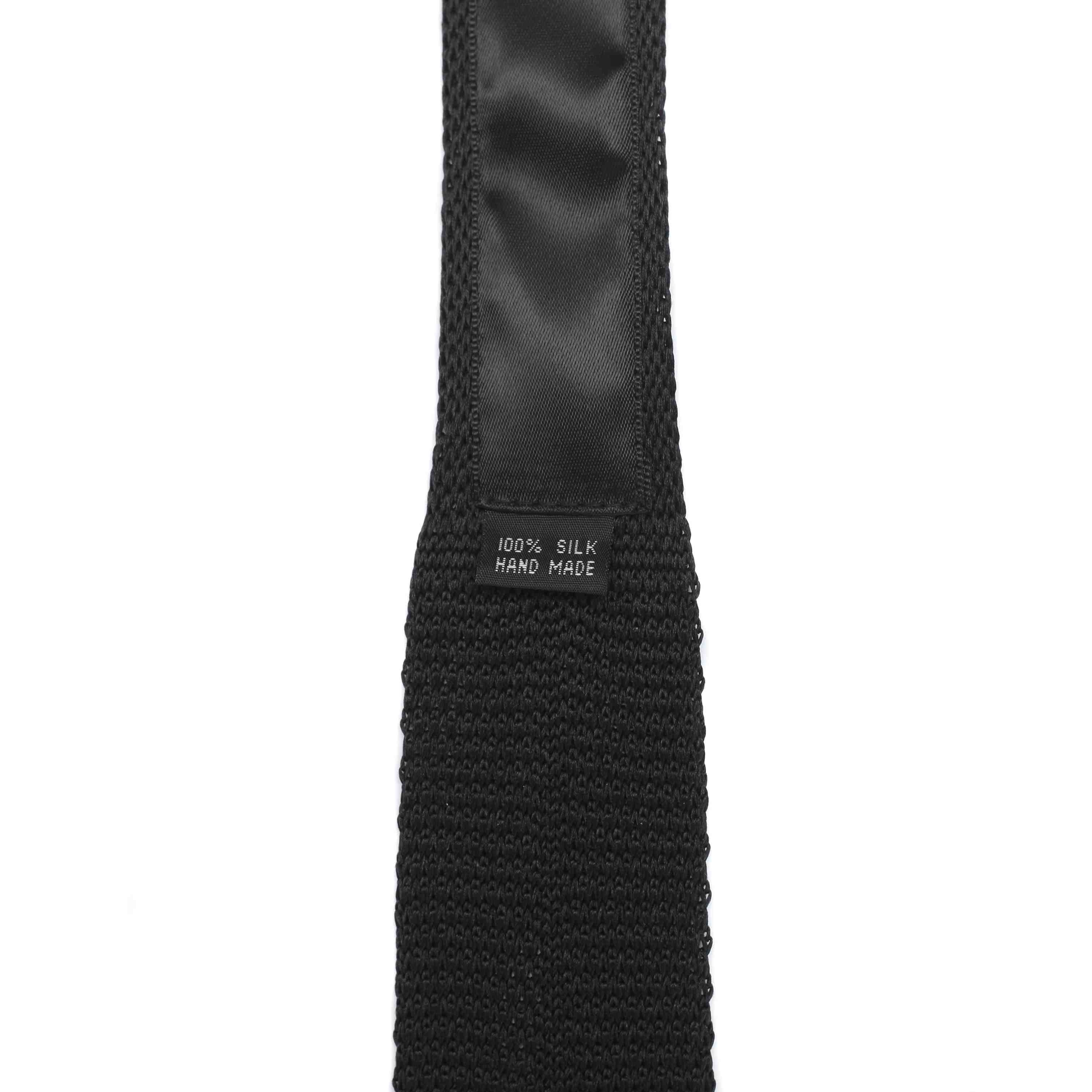 knitted tie, black silk