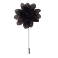 black silk flower lapel pin