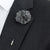 black and white lapel pin flower, reusable button hole flower