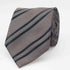 Cravate en soie tissée à rayures marron et noires