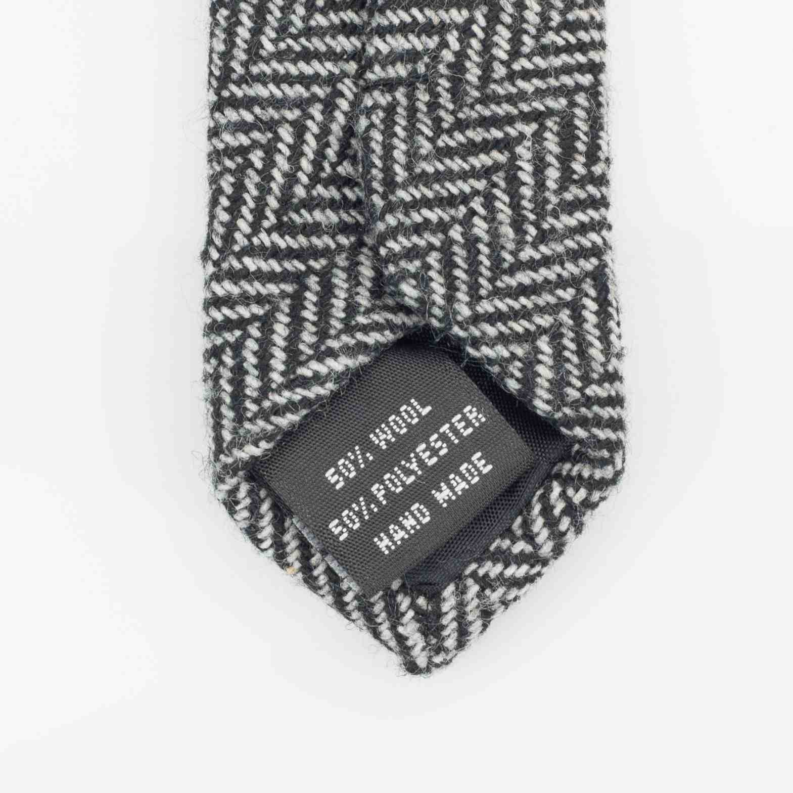 grey herringbone neck tie