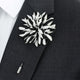 black and white stripe lapel pin flower