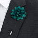 men's brooch, green flower lapel pin