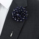 navy and white polka dot lapel pin flower