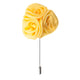 yellow silk button hole flower, yellow lapel pin flower