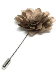 bronze lapel pin flower, silk button hole