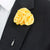 yellow silk button hole flower, yellow lapel pin flower