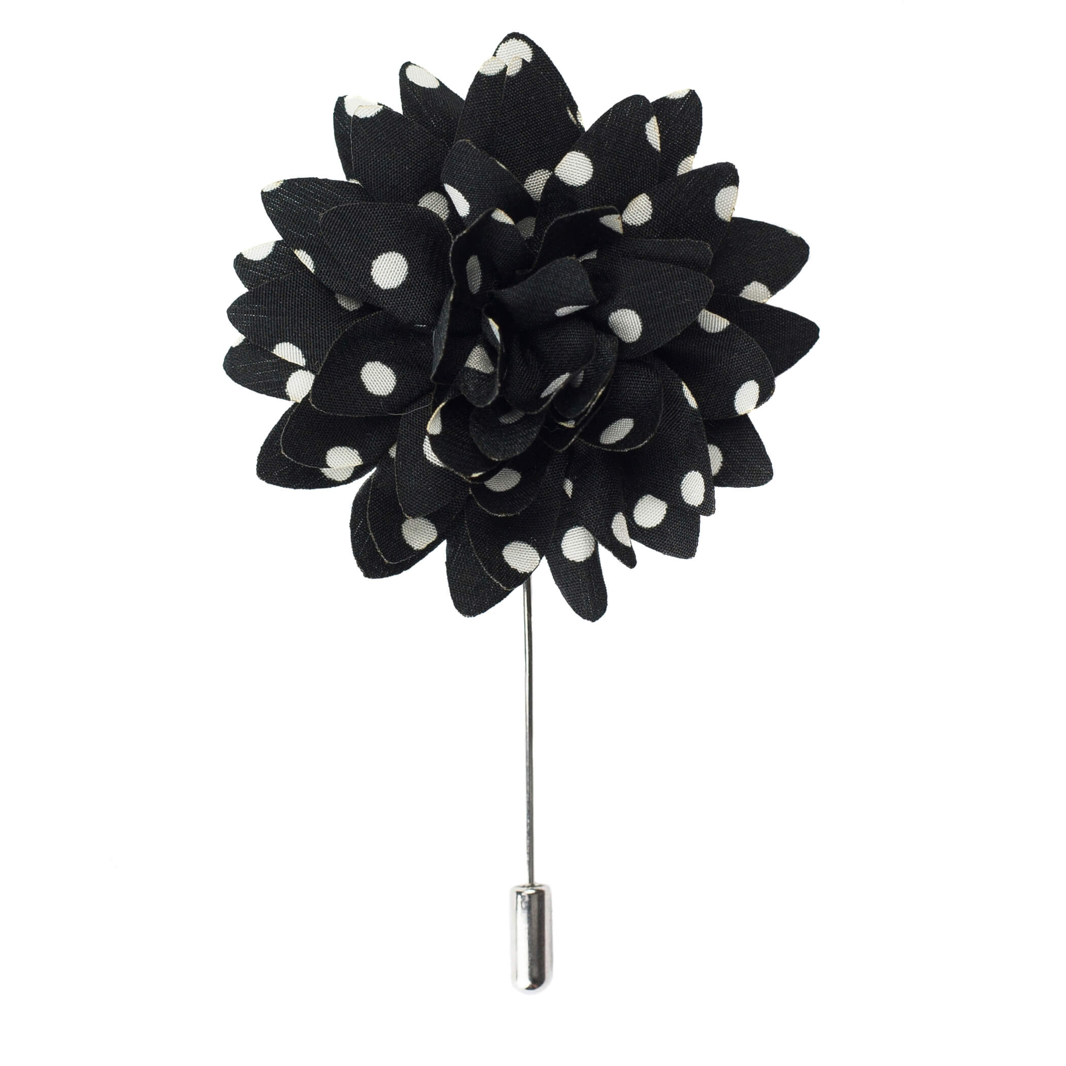 polka dot lapel pin flower