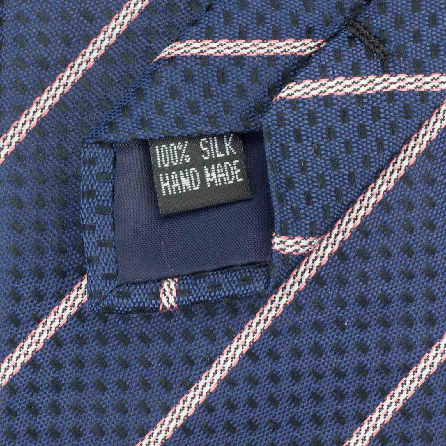 Silk tie, striped navy neck tie