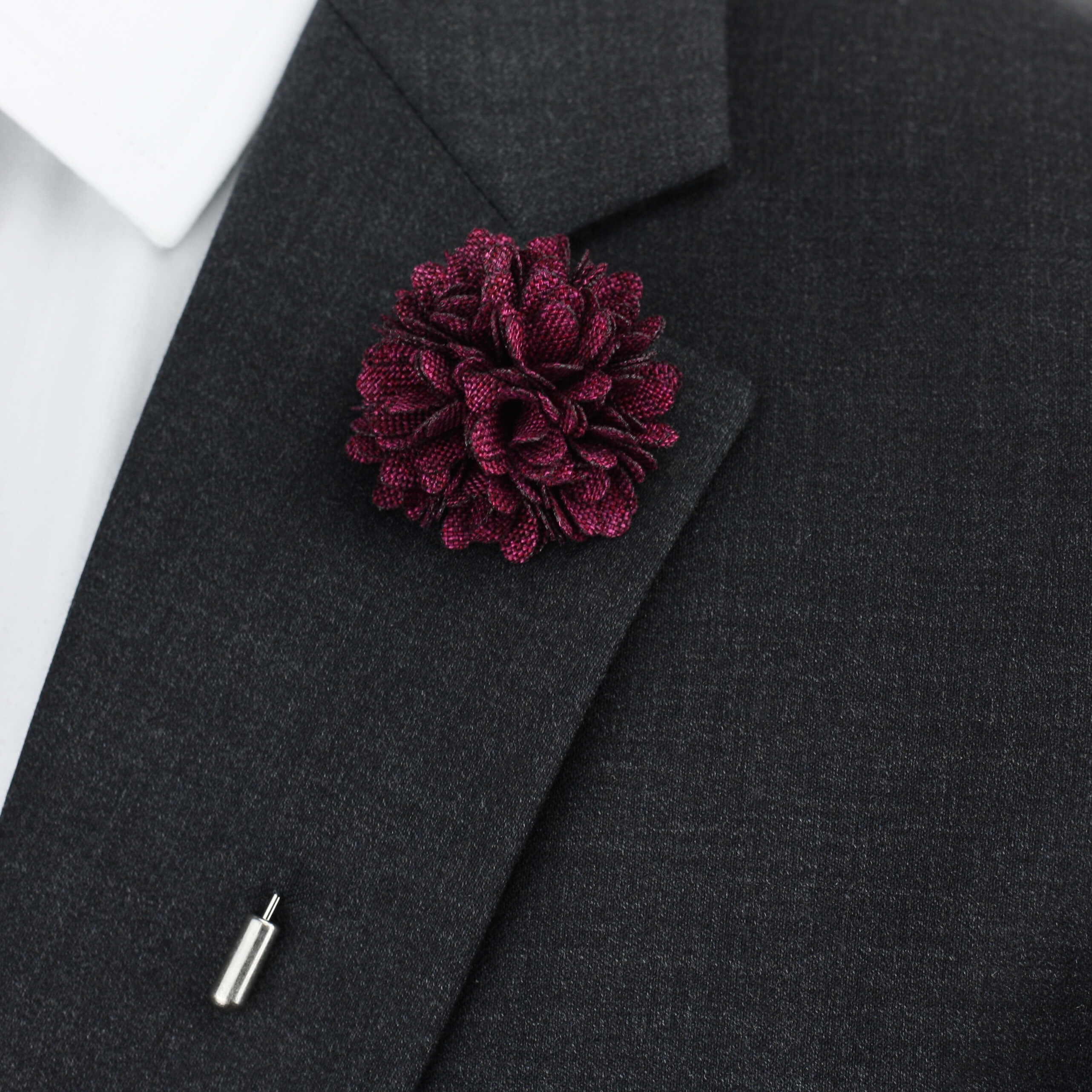 burgundy lapel pin