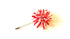 Silk Flower Lapel Pin, Red and White Stripes