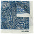 Pañuelo de bolsillo de seda paisley azul y blanco