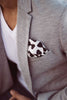 black and white silk pocket square