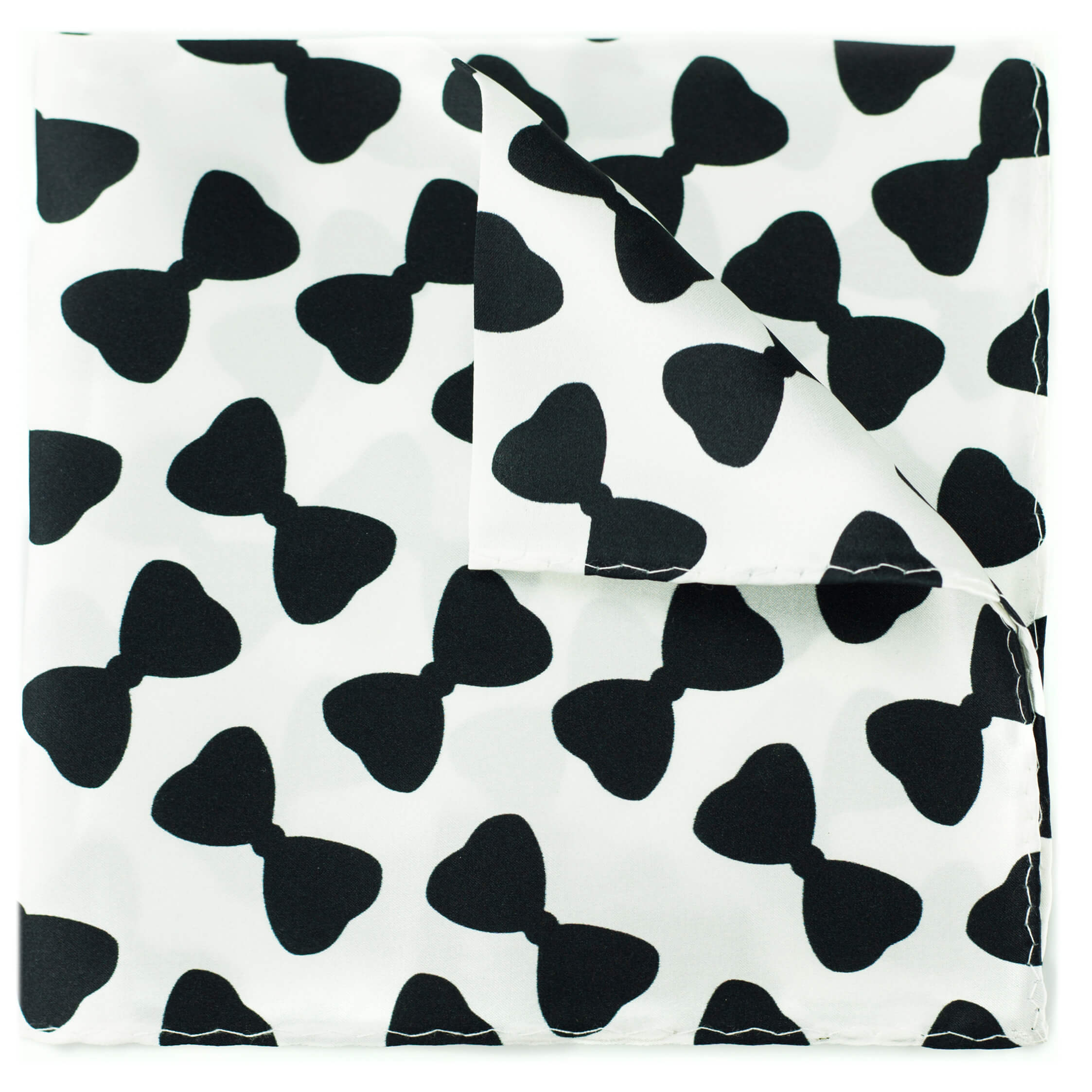 bow tie pattern silk pocket square