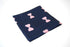Pochette de costume en soie bleu marine et rose